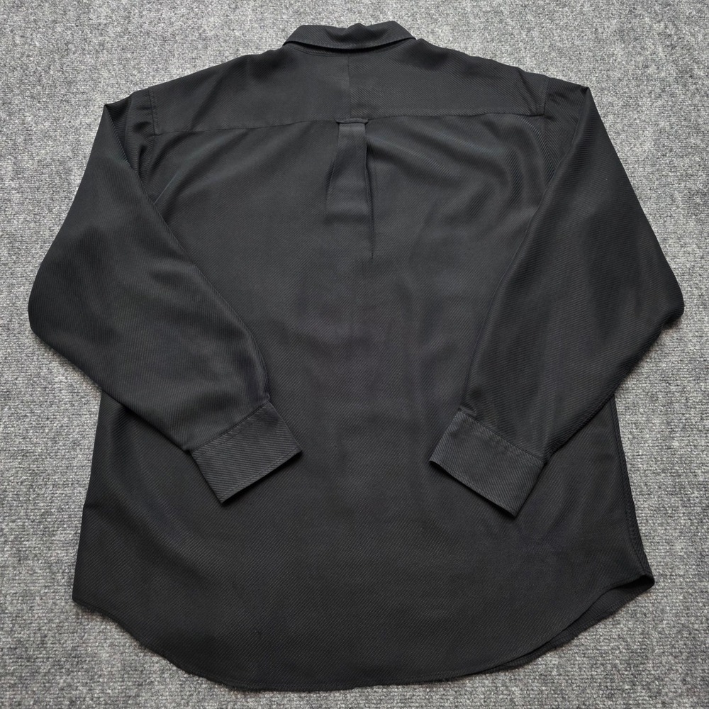 Bugatchi Uomo Men's XL Black Ribbed Textured Long Sleeve Button Down Dress Shirt - Picture 3 of 14